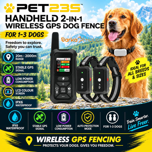 PET23S Handheld 2-in-1 Wireless GPS Dog Fence 2000m 1-3 Dogs