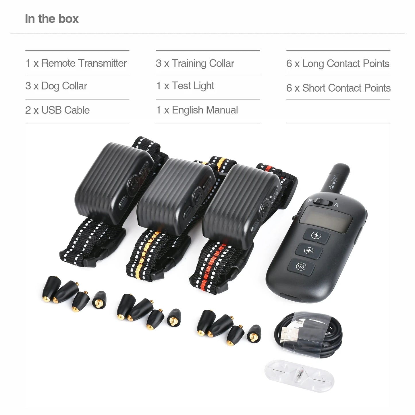 BH500R 2-in-1 Anti-Bark and Remote Dog Training Collar 1-2 Dogs 600m