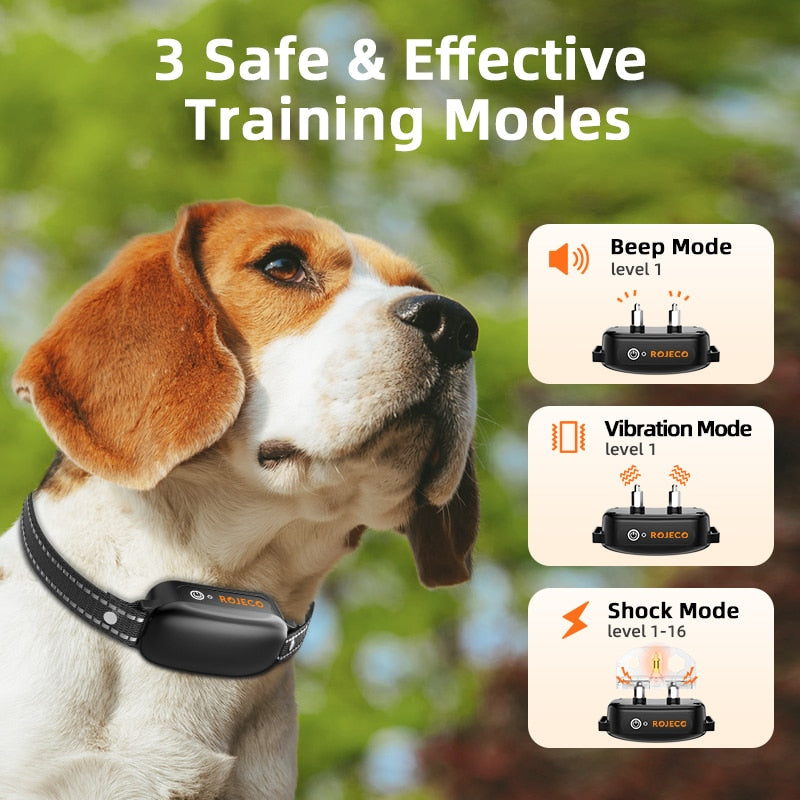 ROJECO® PD521 Remote Dog Training Shock Collar 1-2 Dogs 1000m S/M/L