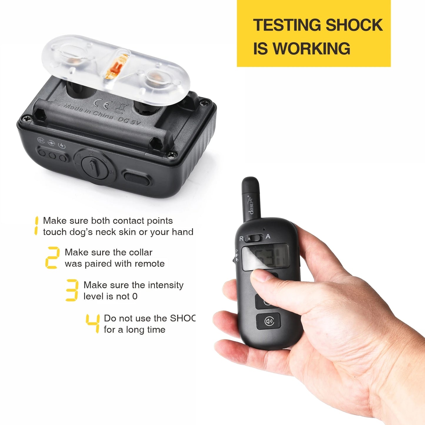 BH500R 2-in-1 Anti-Bark and Remote Dog Training Collar 1-2 Dogs 600m