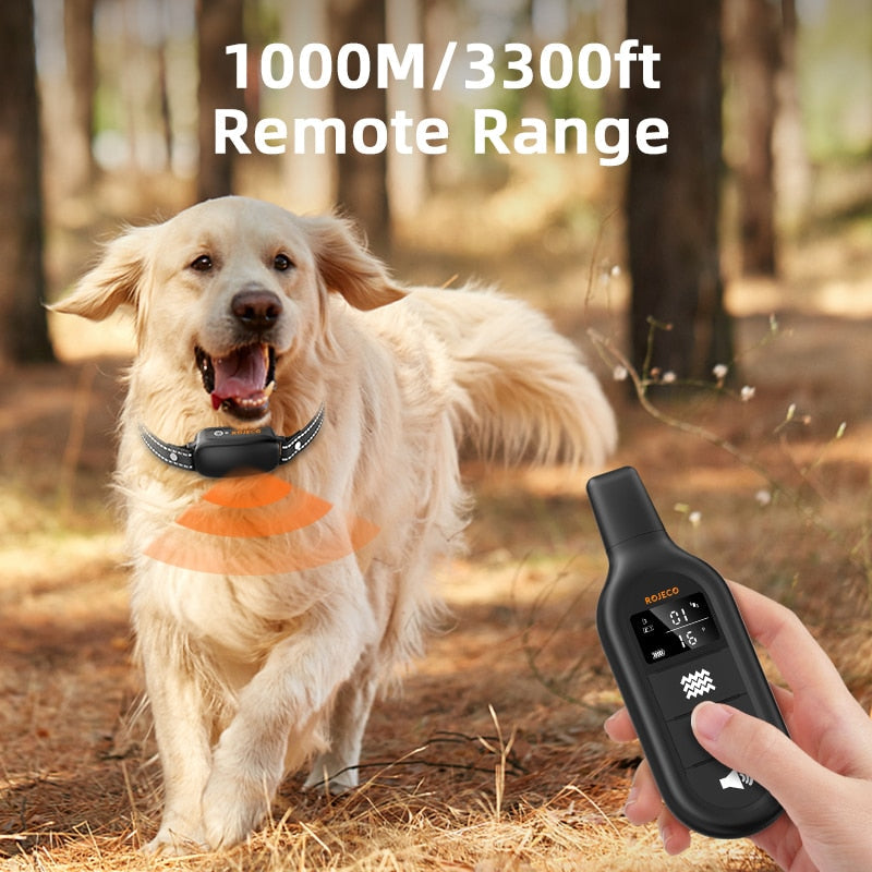 ROJECO® PD521 Remote Dog Training Shock Collar 1-2 Dogs 1000m S/M/L