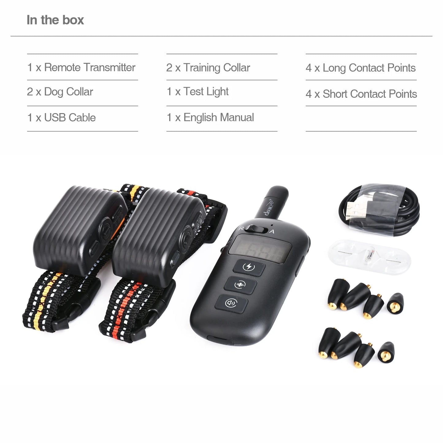 BH500R 2-in-1 Anti-Bark and Remote Dog Training Collar 1-2 Dogs 600m