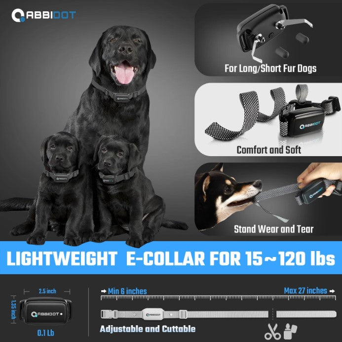 ABBIDOT® T30R Advanced Remote Dog Training Shock Collar 1-2 Dogs 900m S/M/L