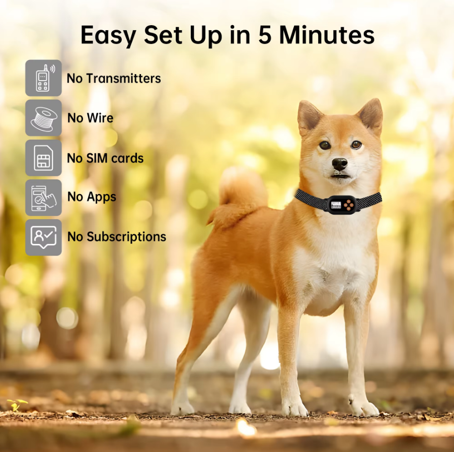 F820 GPS Wireless Dog Fence Collar easy 5 minute setup