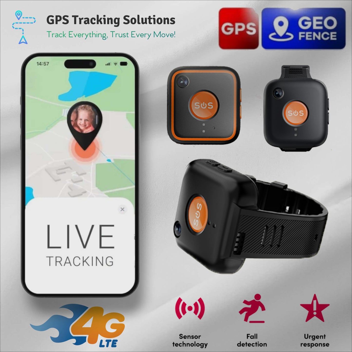 MediTrackGPS MT28C Wearable Personal GPS Tracker 4G LTE