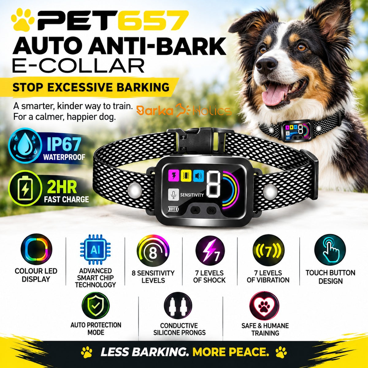 Petrainer PET657 Advanced Auto Anti Bark E-Collar S-M-L Dogs