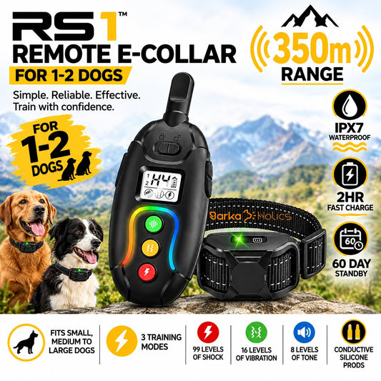 RS1 Remote Dog Training E-Collar 350m for 1-2 Dogs