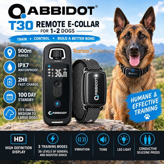Elite Remote Dog Training E-Collar 900m 1-2 Dogs T30 Rechargeable & IPX7 Waterproof
