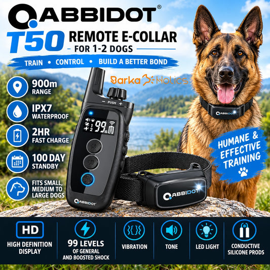 Elite Remote Dog Training E-Collar 900m 1-2 Dogs T50 Rechargeable & IPX7 Waterproof