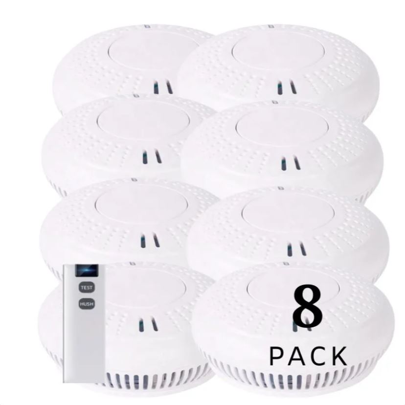 Wireless Interconnected Photoelectric Smoke Alarms with Free Remote Control - BARKAHOLICS®